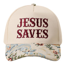 Load image into Gallery viewer, Jesus Saves Floral Tapestry Hat