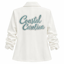 Load image into Gallery viewer, CCU- Coastal Carolina Script Ruched Sleeve Blazer (Bling)