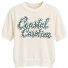 Load image into Gallery viewer, CCU- Coastal Carolina Script Short Sleeve Sweater (Bling)