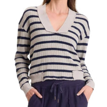 Load image into Gallery viewer, XCVI Fonz Striped V-Neck Top