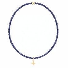 Load image into Gallery viewer, enewton Hope Classic Navy Signature Cross Small Gold Charm Bead Bracelet