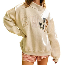 Load image into Gallery viewer, WWJD Patch Work Mock-Neck Sweatshirt