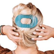 Load image into Gallery viewer, Teleties Teal With It Large Flat Round Hair Clip