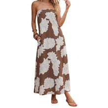 Load image into Gallery viewer, Floral Print Strapless Maxi Dress