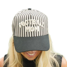 Load image into Gallery viewer, Football Mom - Black/White Stripe Hat