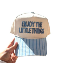 Load image into Gallery viewer, Enjoy the Little Things - Blue Stripe Vintage Trucker Hat
