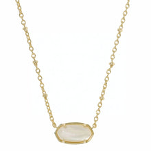 Load image into Gallery viewer, Kendra Scott Tiger Striped Elisa Gold Pendant Necklace Ivory Mother of Pearl