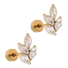 Load image into Gallery viewer, Screwback Stud Earrings - Laurel Gold