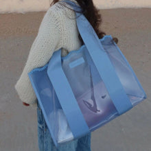 Load image into Gallery viewer, Case Mate Blue Crochet Wave Jelly Tote