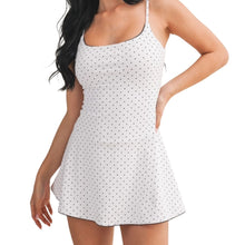 Load image into Gallery viewer, Polka Dot Print Lace Trim Ruffle Mini Dress