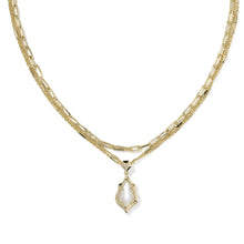 Load image into Gallery viewer, Kendra Scott Adriana Scallop Frame Gold Multi Strand Necklace