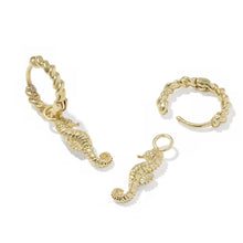 Load image into Gallery viewer, Kendra Scott Seahorse Gold Convertible Huggie Earrings
