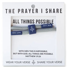 Load image into Gallery viewer, All Things Possible Bracelet, Christian Cord Bracelet
