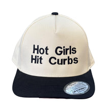 Load image into Gallery viewer, Hot Girls Hit Curbs Black Trucker Hat