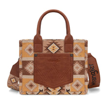 Load image into Gallery viewer, Wrangler Aztec Pattern Dual Sided Print -Tote/Crossbody - Light Brown