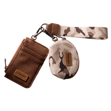 Load image into Gallery viewer, Wrangler Camo Print Dual Pouch Wristlet -Brown
