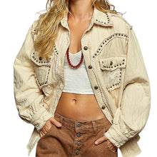 Load image into Gallery viewer, Quilted Jacket with Studs