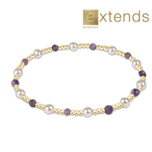 Load image into Gallery viewer, Extends Pearl Sincerity Pattern 4mm Bead Bracelet in Amethyst/Gold
