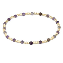 Load image into Gallery viewer, egirl Gemstone Gold Sincerity Pattern 3mm Bead Bracelet - Amethyst