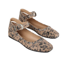 Load image into Gallery viewer, LEOPARD STUDDED ANKLE STRAP BALLET FLAT