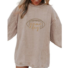 Load image into Gallery viewer, Apricot Rugby Game Day Embroidered Corduroy Sweatshirt