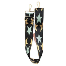 Load image into Gallery viewer, Star Purse Strap Teal/Gold/Black