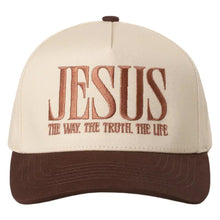 Load image into Gallery viewer, Jesus Typography Embroidered Trucker Hat