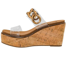 Load image into Gallery viewer, Clear Strap Cork Wedge