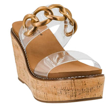 Load image into Gallery viewer, Clear Strap Cork Wedge
