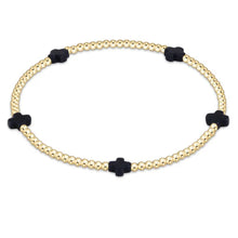 Load image into Gallery viewer, enewton Signature Cross Small Gold Pattern 2mm bead bracelet - Navy