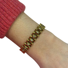 Load image into Gallery viewer, Band Bracelet with Diamonds