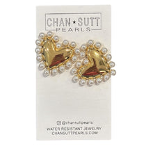 Load image into Gallery viewer, Pearl Heart Earrings