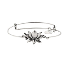 Load image into Gallery viewer, &LIVY Lotus Symbol Wrap Expandable Bangle-Antique Silver