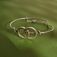 Load image into Gallery viewer, &LIVY Vesica Piscis Symbol Wrap Expandable Bangle-Antique Silver