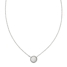 Load image into Gallery viewer, Volleyball Silver Short Pendant Necklace-Mother of Pearl