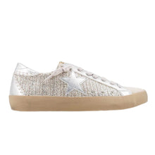 Load image into Gallery viewer, Shushop Paula Silver Woven Sneaker