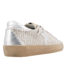 Load image into Gallery viewer, Shushop Paula Silver Woven Sneaker