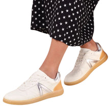 Load image into Gallery viewer, Mia Vesta Silver Metallic Sneaker