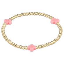 Load image into Gallery viewer, enewton Signature Cross Gold Pattern 3mm Bead Bracelet-Pink