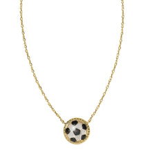 Load image into Gallery viewer, Soccer Gold Short Pendant Necklace-Mother of Pearl