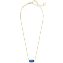 Load image into Gallery viewer, Kendra Scott Elisa Gold Pendant Necklace Cobalt Cat's Eye