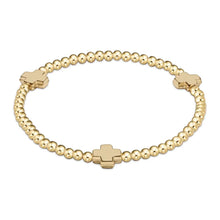 Load image into Gallery viewer, enewton Signature Cross Gold Pattern 3mm Bead Bracelet