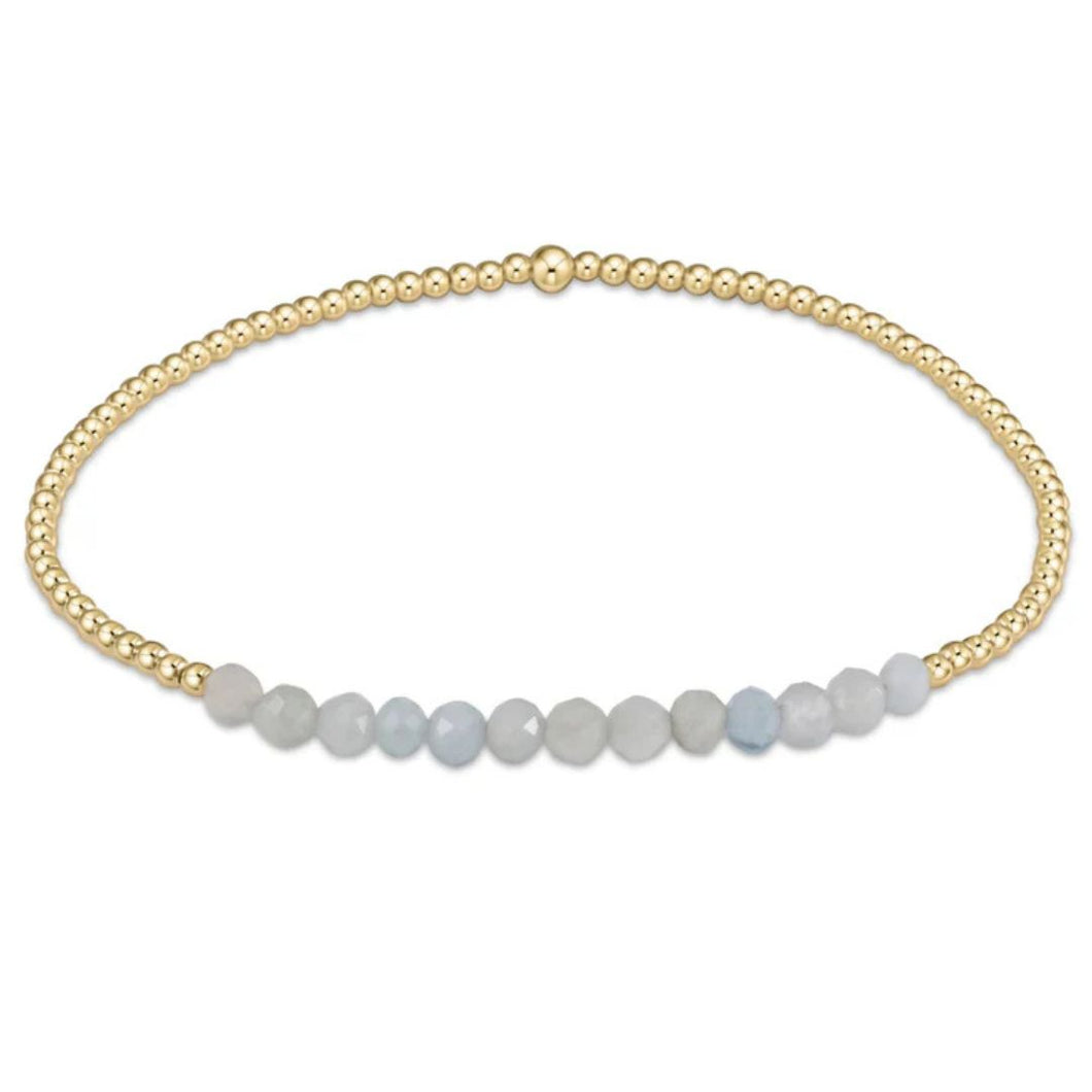 enewton Gold Bliss Gemstone 2mm Bead Bracelet-Aquamarine
