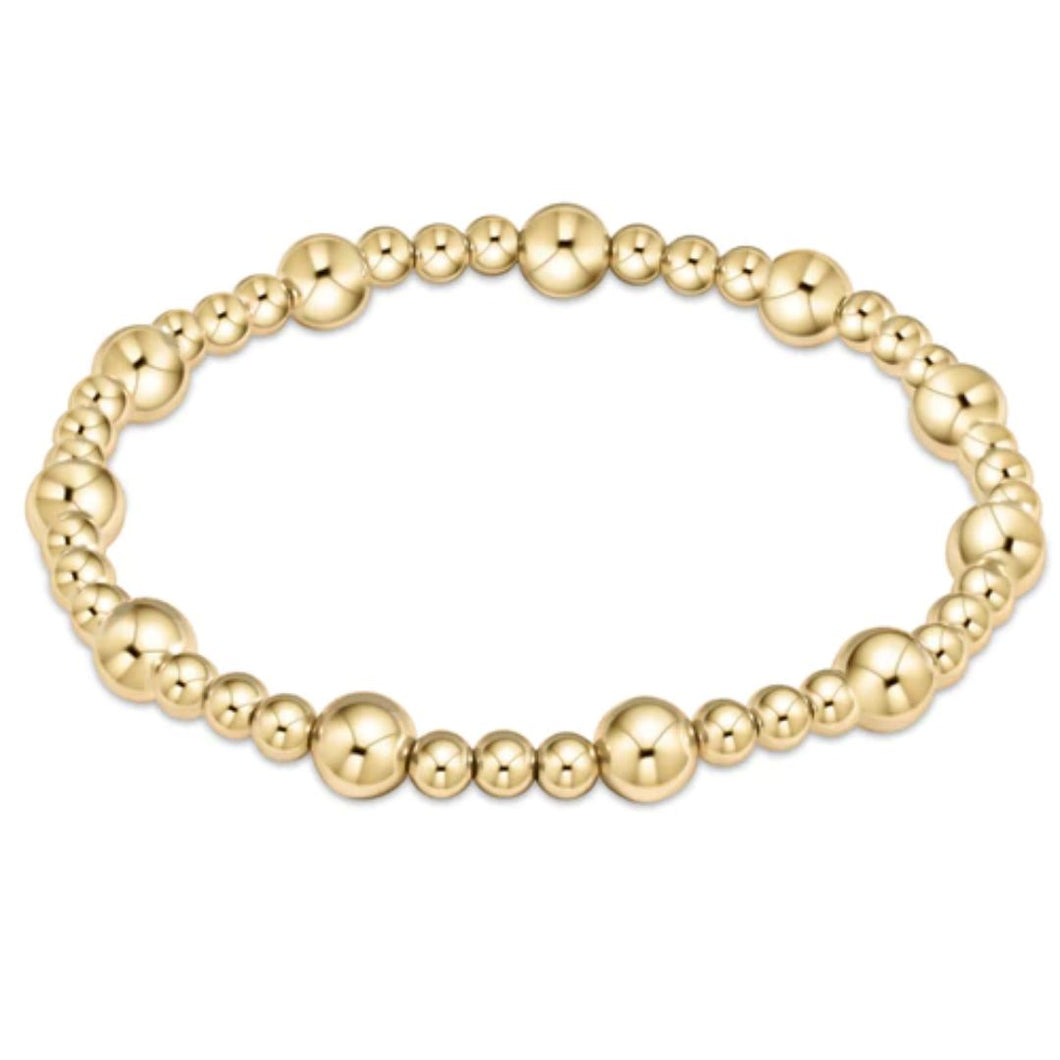 enewton EXTENDS - Classic Sincerity Pattern 6mm Bead Bracelet - Gold