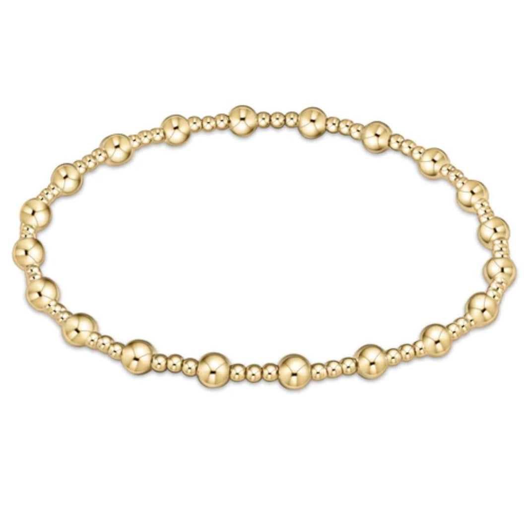 enewton EXTENDS - Classic Sincerity Pattern 4mm Bead Bracelet - Gold