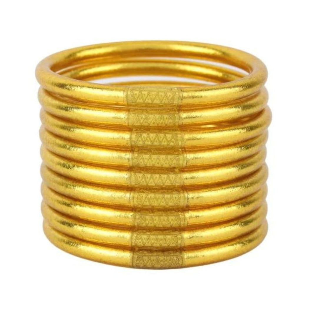 Budhagirl Gold All Weather Bangles, Set of 9 LARGE