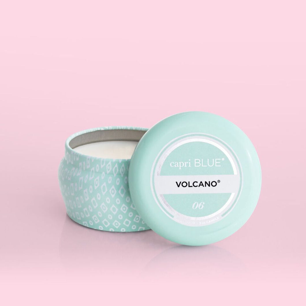 Capri Blue Volcano Aqua Printed Mini Tin, 3 oz