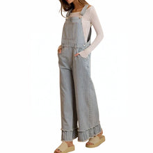 Load image into Gallery viewer, Washed Striped Overalls
