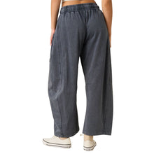 Load image into Gallery viewer, Mineral Wash Barrel Pants with Crochet Floral Patches
