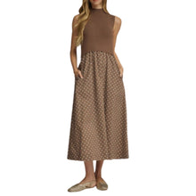 Load image into Gallery viewer, Sleeveless Polka Dot Midi Dress
